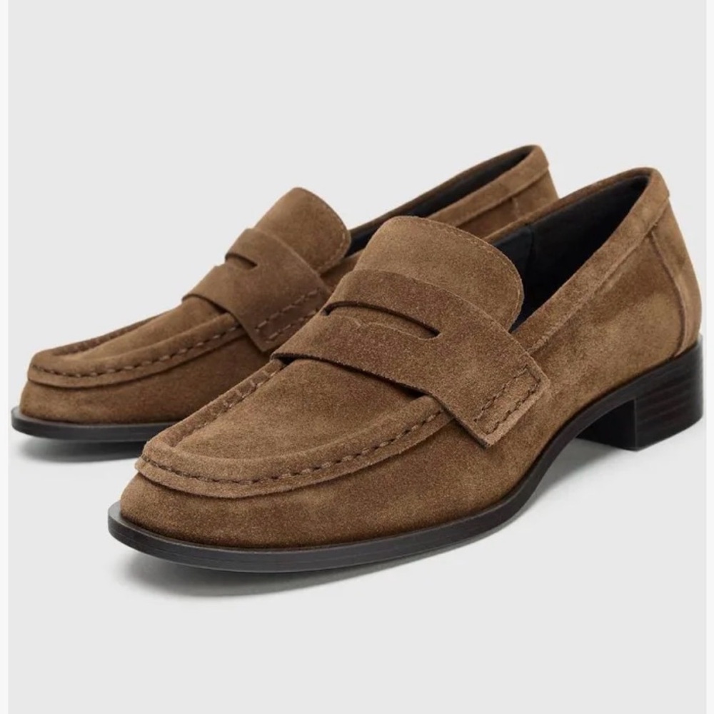 Zara Brown Suede Women's Loafers  NWT